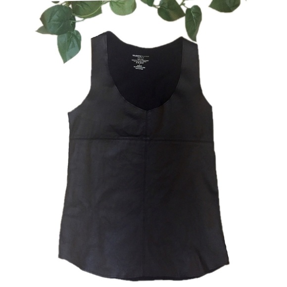 Majestic Filatures Sleeveless Leather Front Top - Picture 1 of 9